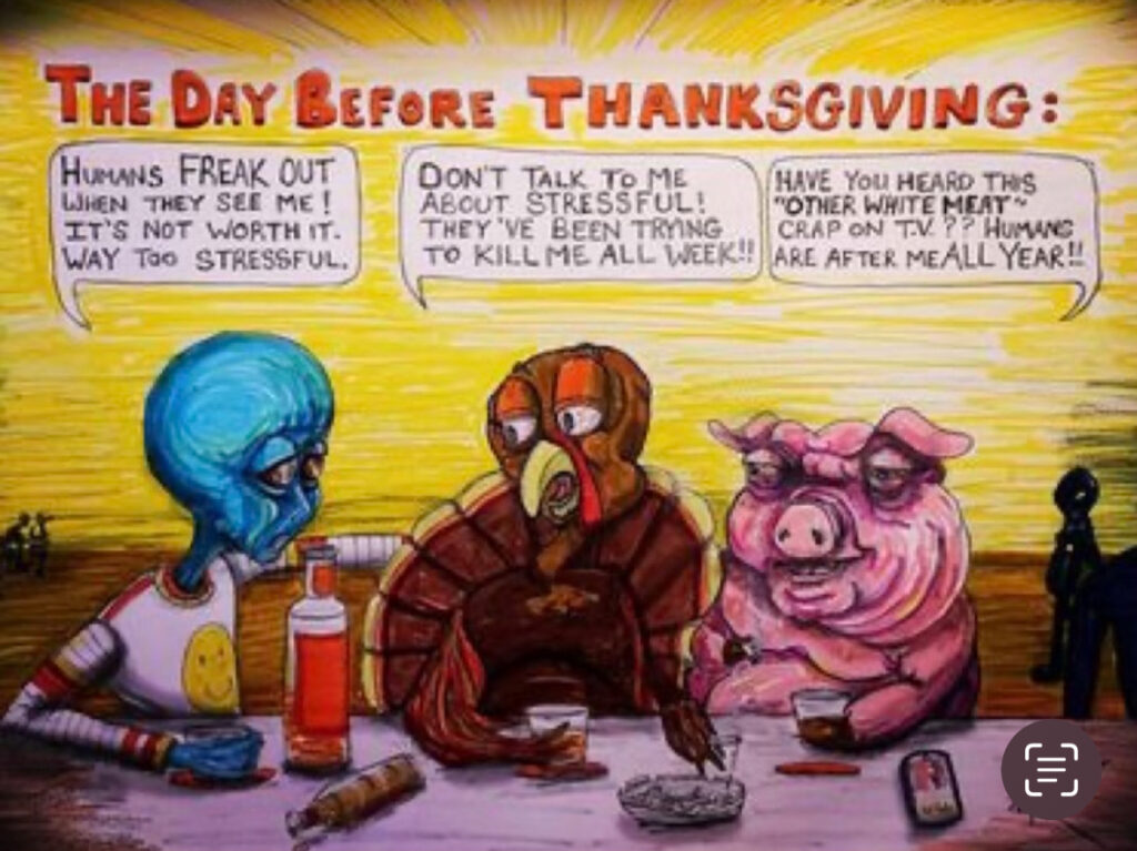 alien art holidays by Tim Kelly similar alien thanksgiving turkey pig bar