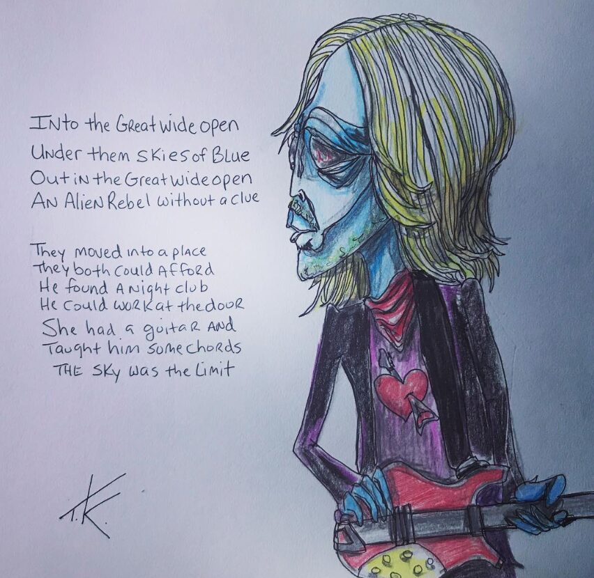 Alien Tom Petty acrylic painting by Tim Kelly Similar Alien music