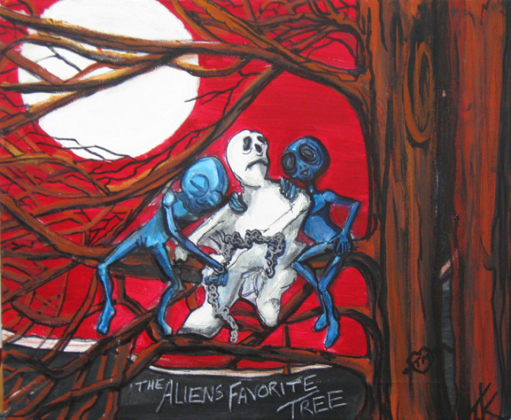 Alien Ghost tree acrylic painting by Tim Kelly Similar Alien Life favorite