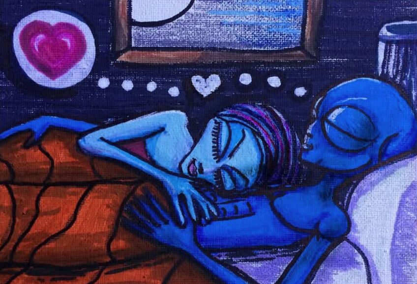 alien art sleep dream by Tim Kelly similar alien love