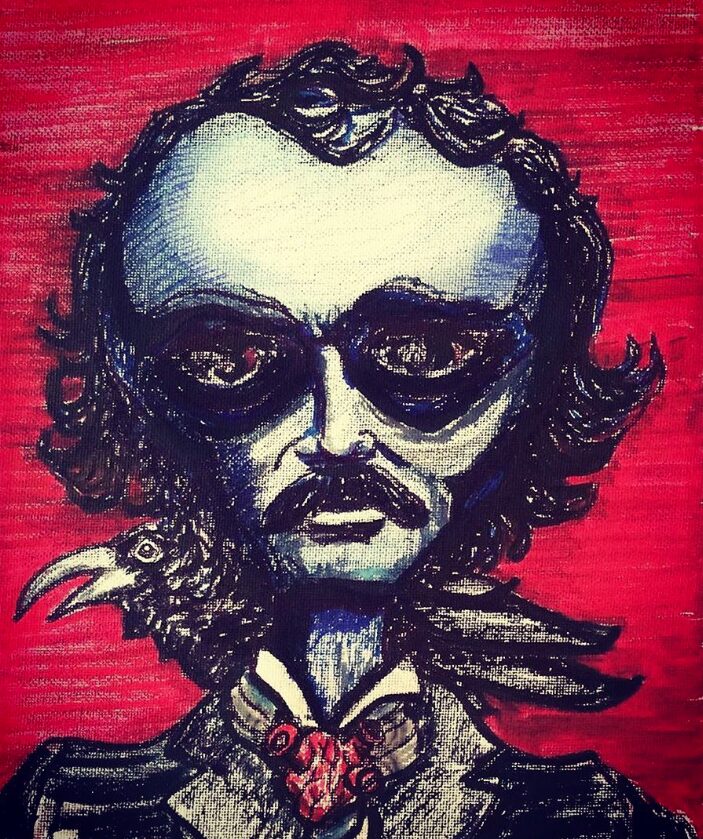 Alien Edgar Allen Poe acrylic painting by Tim Kelly Similar Alien Edgar Alien Poe