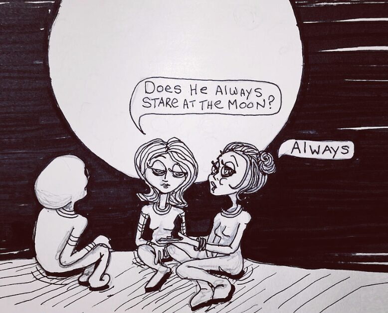 alien art full moon by Tim Kelly similar alien moon